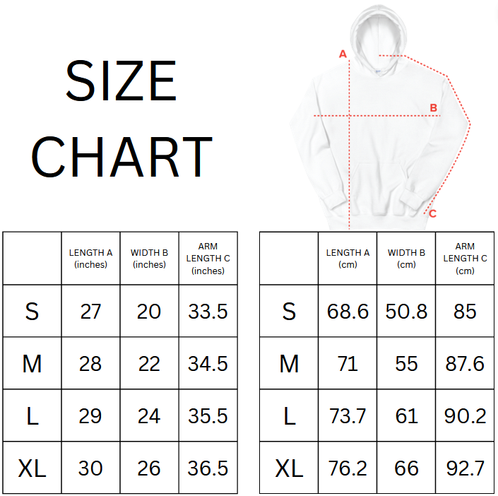size-chart-unisex-hoodie-NFTs